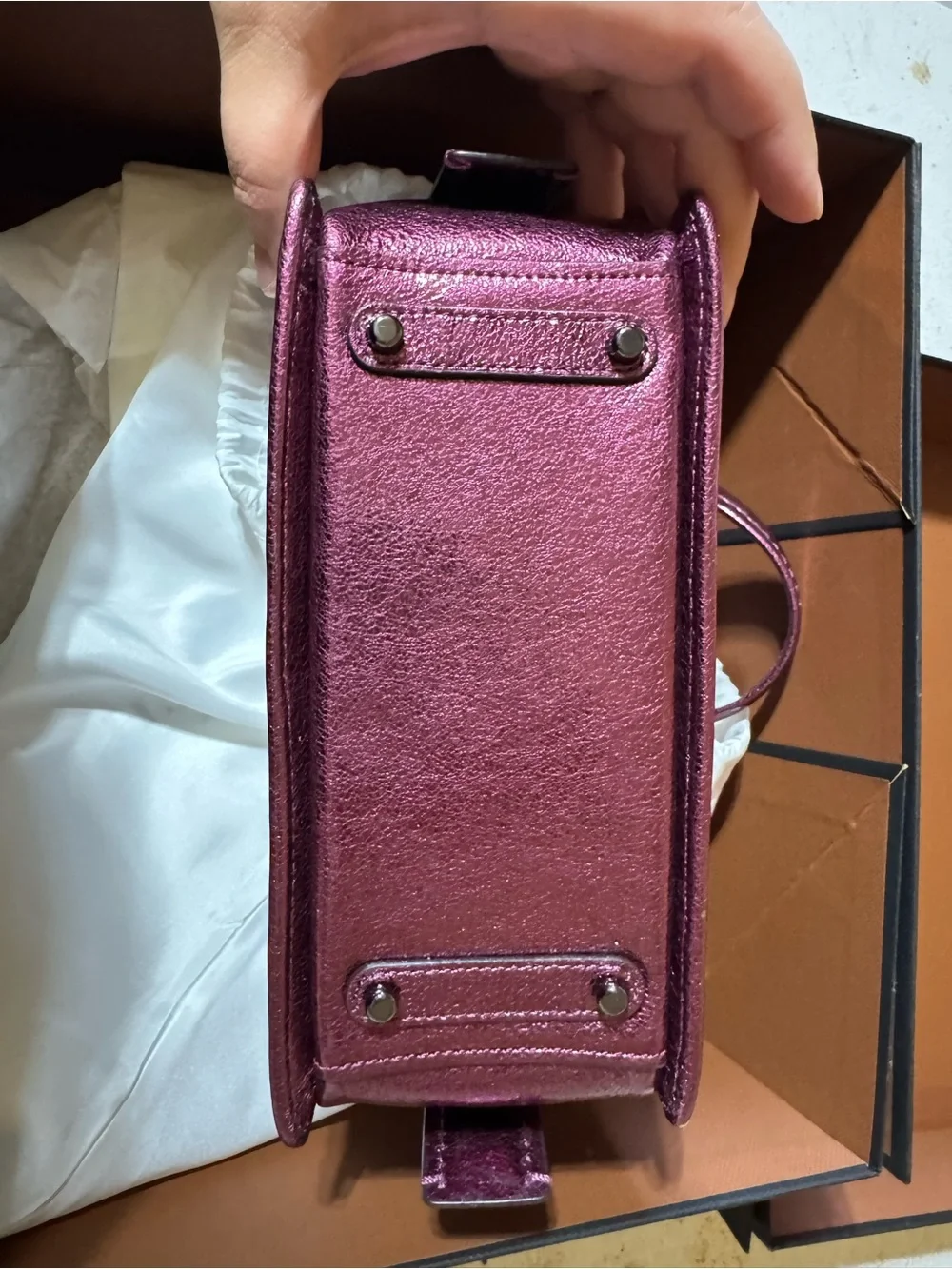 Coach Dreamer 21 Satchel in Metallic Berry